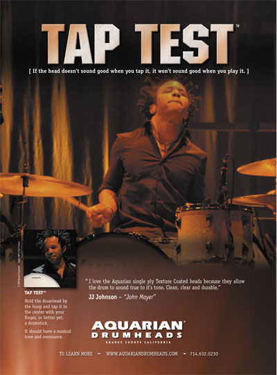 TapTest JJ Johnson Ad Modern Drummer